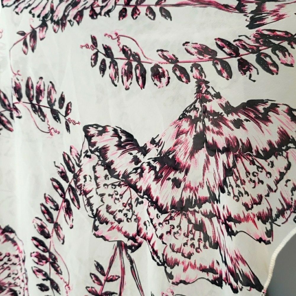 Floral Print Women's Scarf - Pink and White - Picture 6 of 8